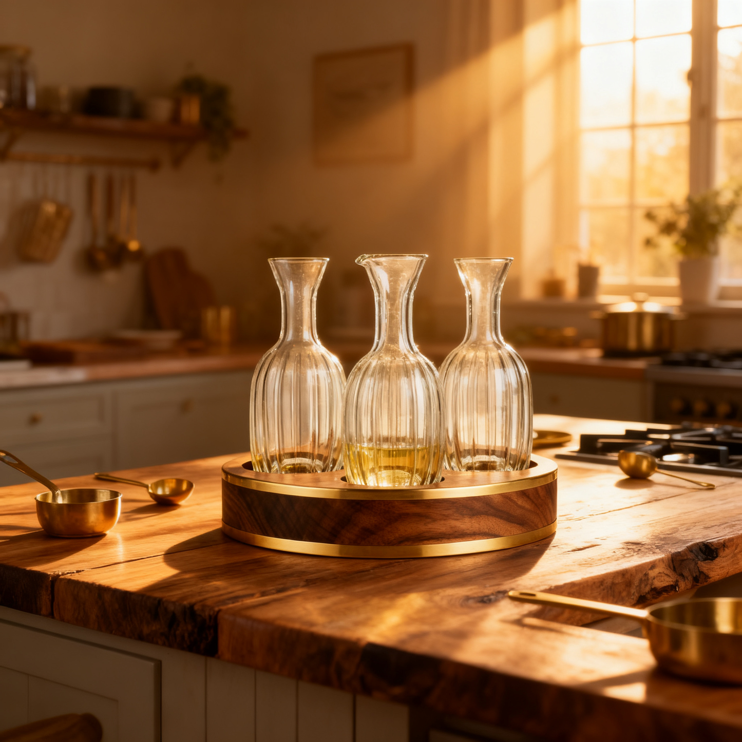 🧂 Luxury Glass Seasoning Bottle Set With Wooden Stand Elegant Kitchen Spice Organizer — A Stylish Storage Solution For A Cleaner, More Sophisticated Cooking Space