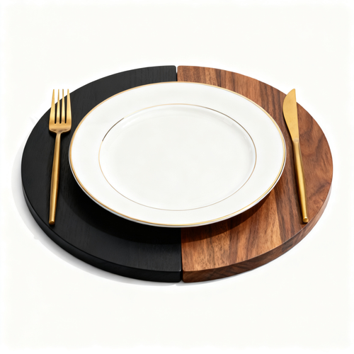🌓 Black & Walnut Round Serving Tray A statement piece that blends modern contrast with natural warmth for elevated everyday moments