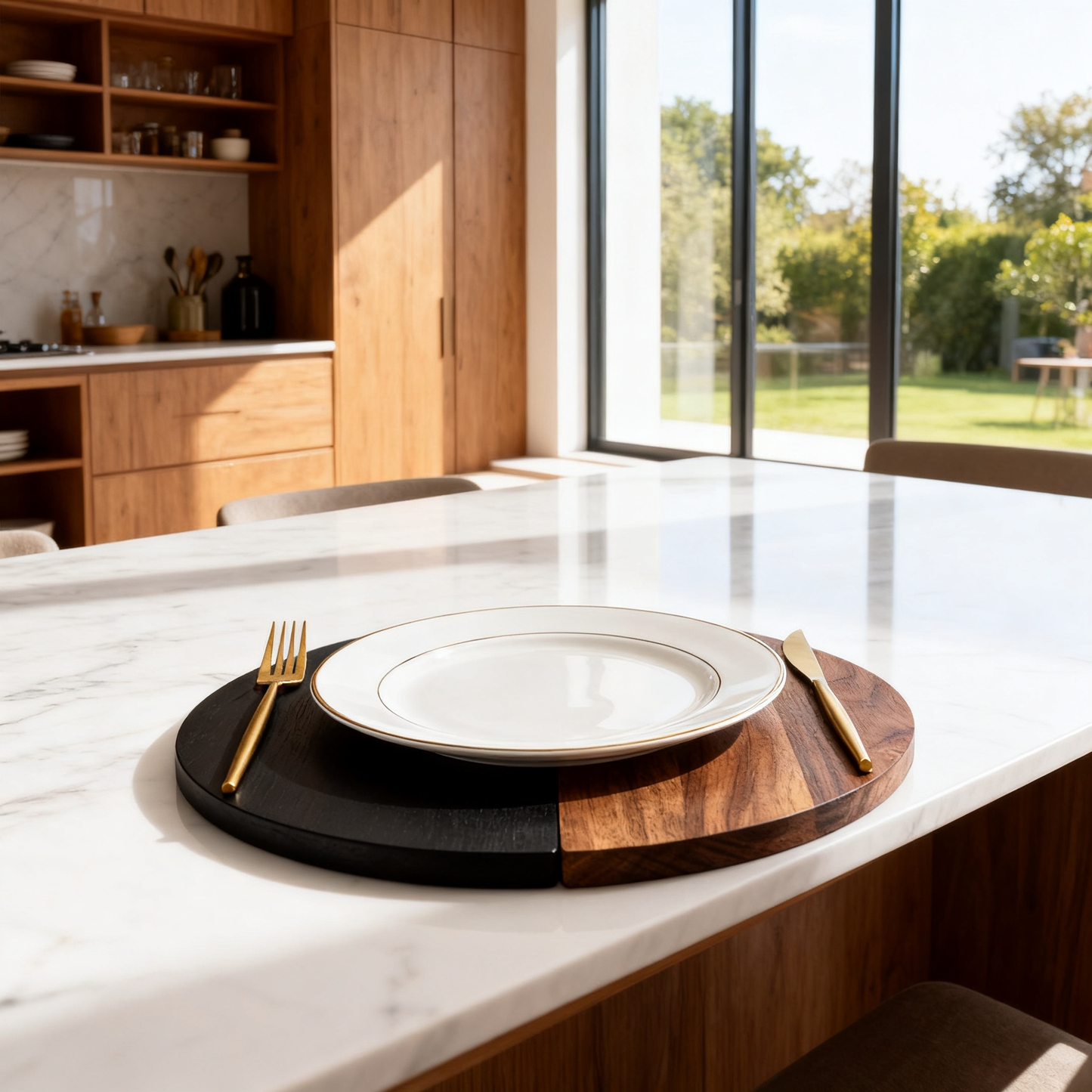 🌓 Black & Walnut Round Serving Tray A statement piece that blends modern contrast with natural warmth for elevated everyday moments