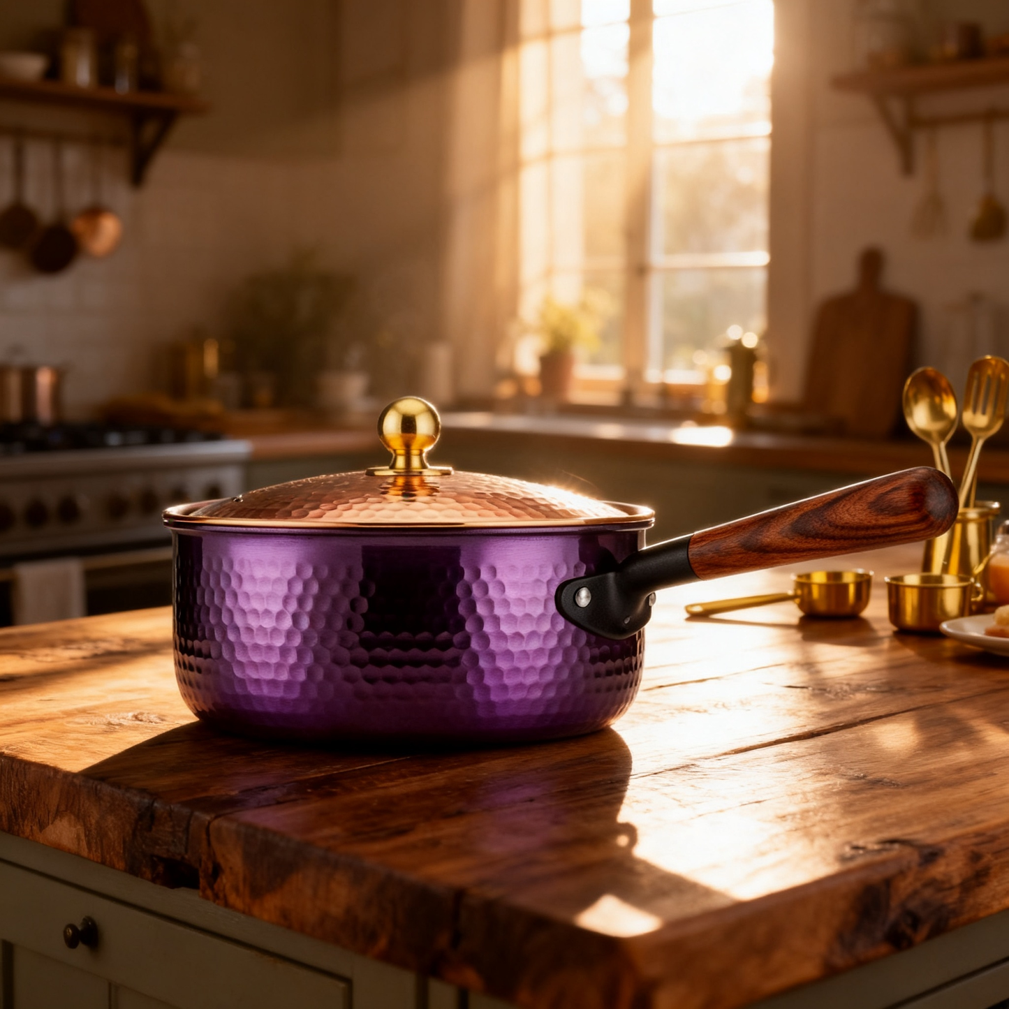 💜 Purple Hammered Enamel Dutch Oven A statement cookware piece that brings artistic beauty, slow cooking tradition, and everyday warmth into your kitchen