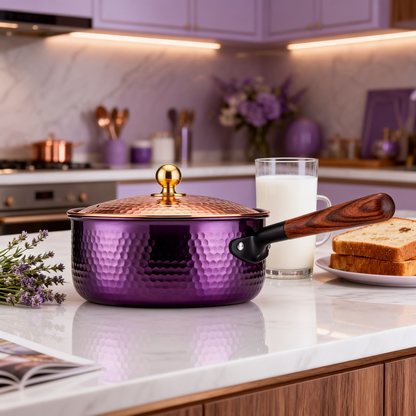 💜 Purple Hammered Enamel Dutch Oven A statement cookware piece that brings artistic beauty, slow cooking tradition, and everyday warmth into your kitchen