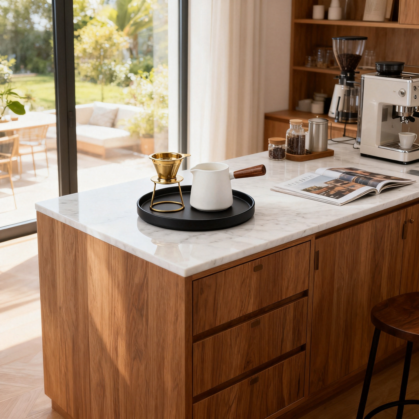 ☕ Black Coffee Serving Tray Set Create a refined coffee ritual space where everyday moments become beautifully intentional
