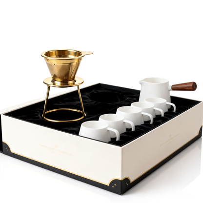 ☕ Black Coffee Serving Tray Set Create a refined coffee ritual space where everyday moments become beautifully intentional