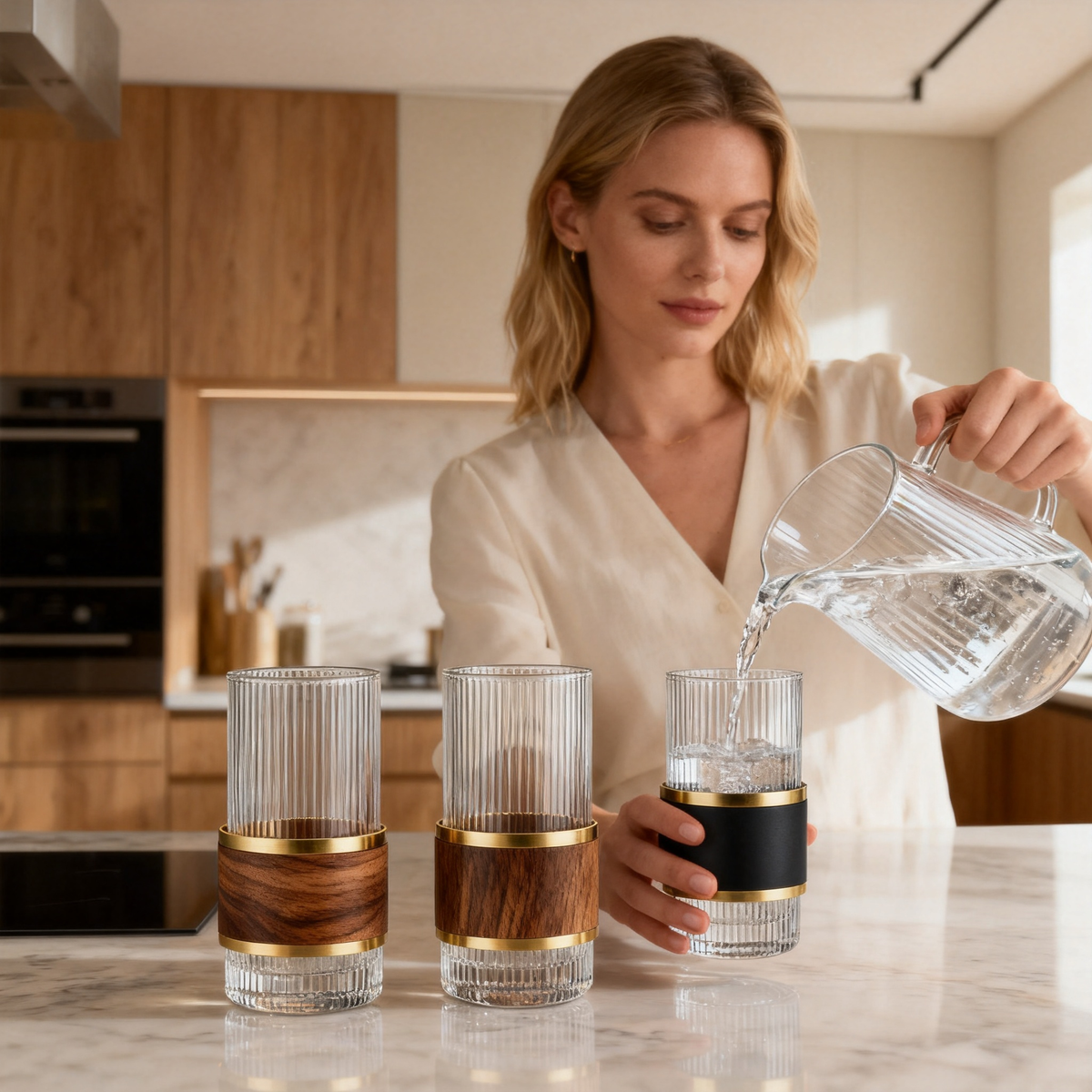 🥃 Crystal Clear Glass Cup Set Elevate everyday drinks with timeless design, elegant simplicity, and beautiful table presentation