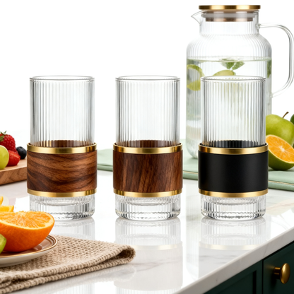 🥃 Crystal Clear Glass Cup Set Elevate everyday drinks with timeless design, elegant simplicity, and beautiful table presentation