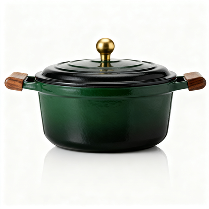 💚 Emerald Green Cast Iron Dutch Oven A timeless cookware piece designed to create unforgettable meals, warm memories, and beautiful kitchen moments