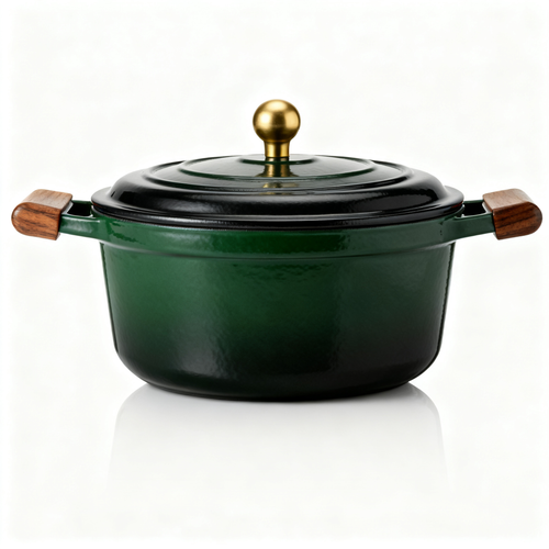 💚 Emerald Green Cast Iron Dutch Oven A timeless cookware piece designed to create unforgettable meals, warm memories, and beautiful kitchen moments