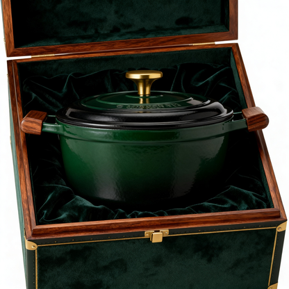 💚 Emerald Green Cast Iron Dutch Oven A timeless cookware piece designed to create unforgettable meals, warm memories, and beautiful kitchen moments