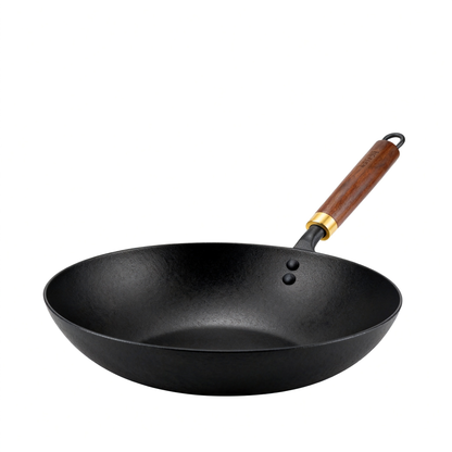 🍳 Natural Wood Handle Cast Iron Skillet A Timeless Kitchen Essential Designed for Flavor, Durability, and Everyday Cooking Moments