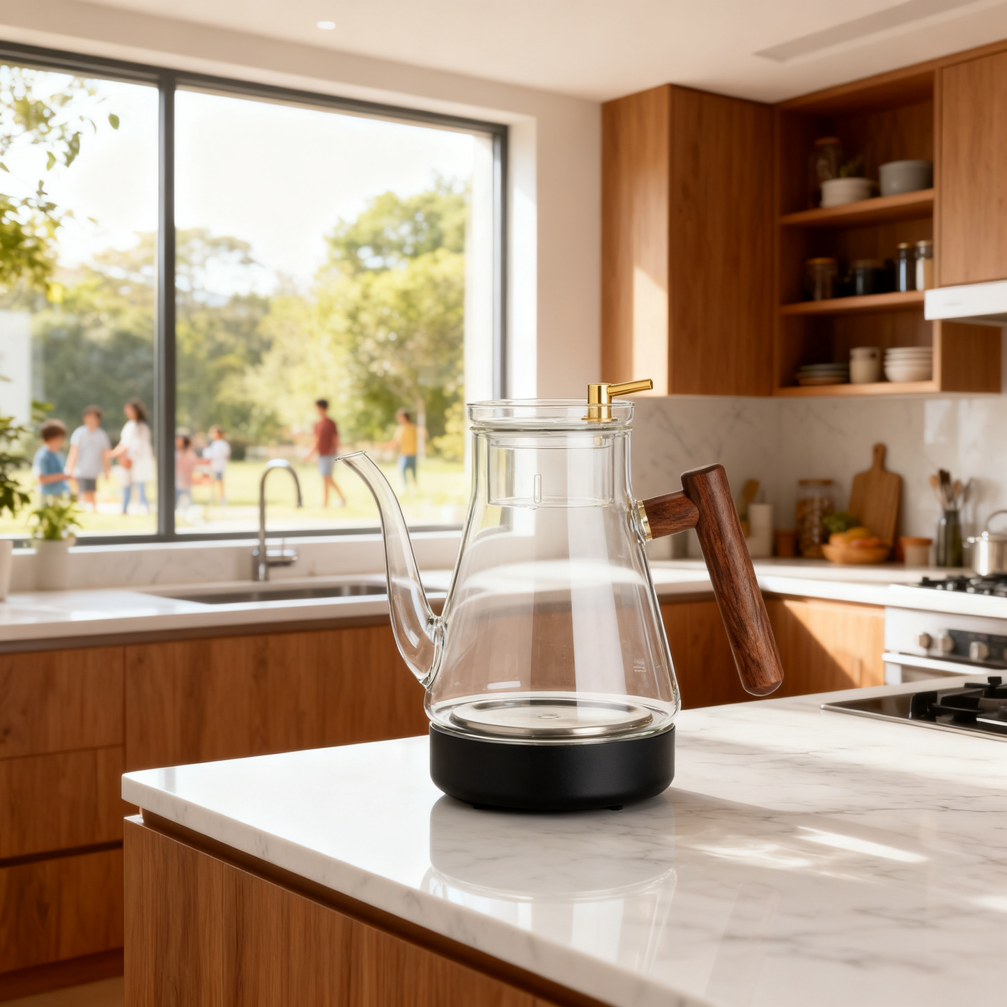 🍵 Elegant Glass Teapot with Natural Wood Handle A Beautiful Blend of Transparency, Nature, and Modern Tea Rituals