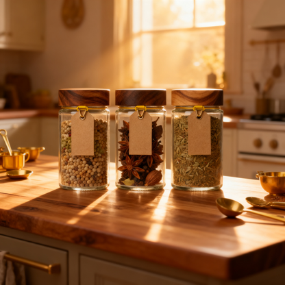 🫙 Premium Glass Storage Jars with Natural Wood Lids Elegant Kitchen Organization Designed for Freshness, Beauty, and Everyday Convenience