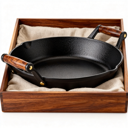 🥘 Premium Cast Iron Dutch Oven with Wooden Base A Timeless Cooking Essential Designed for Slow Simmering, Rich Flavors, and Meaningful Meals