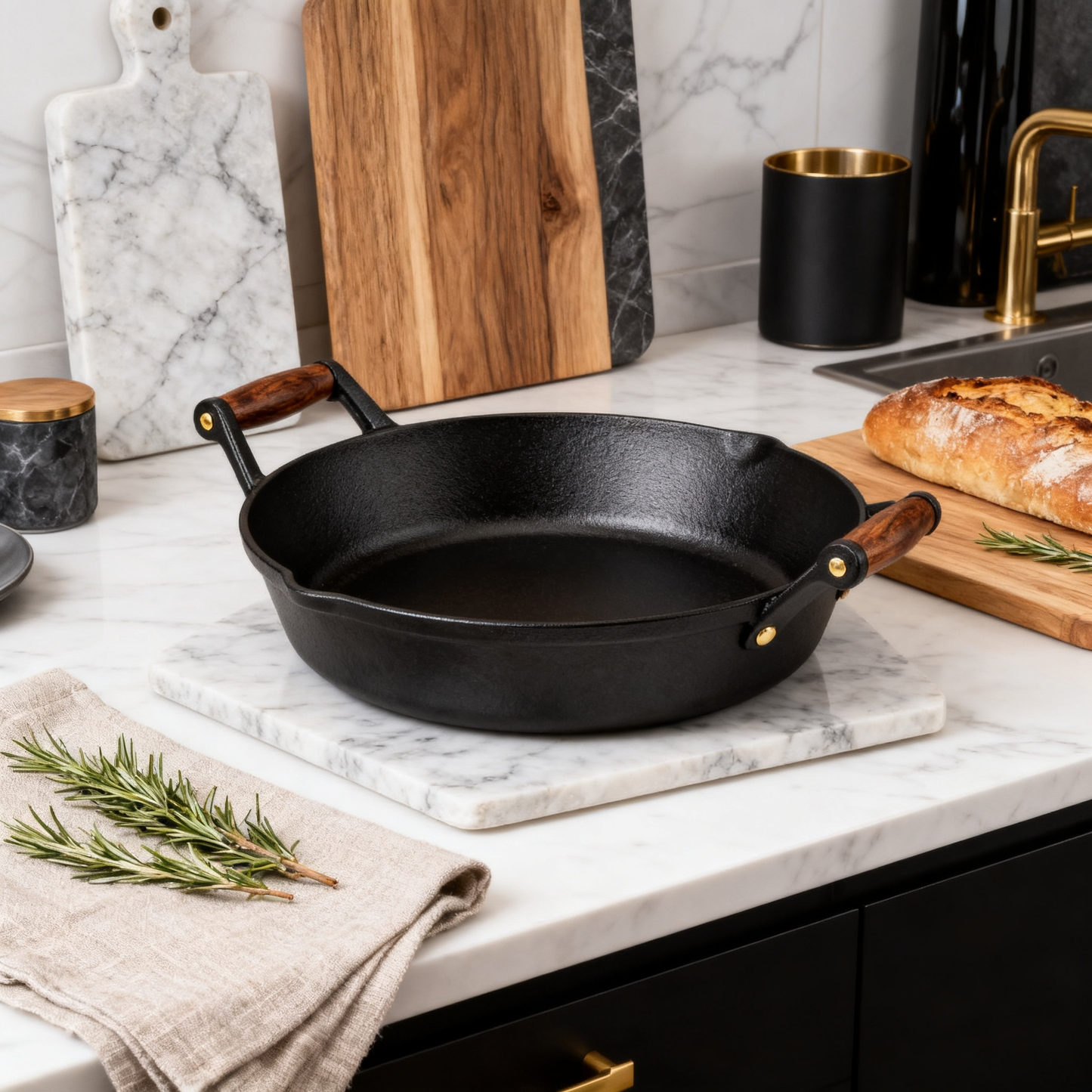 🥘 Premium Cast Iron Dutch Oven with Wooden Base A Timeless Cooking Essential Designed for Slow Simmering, Rich Flavors, and Meaningful Meals