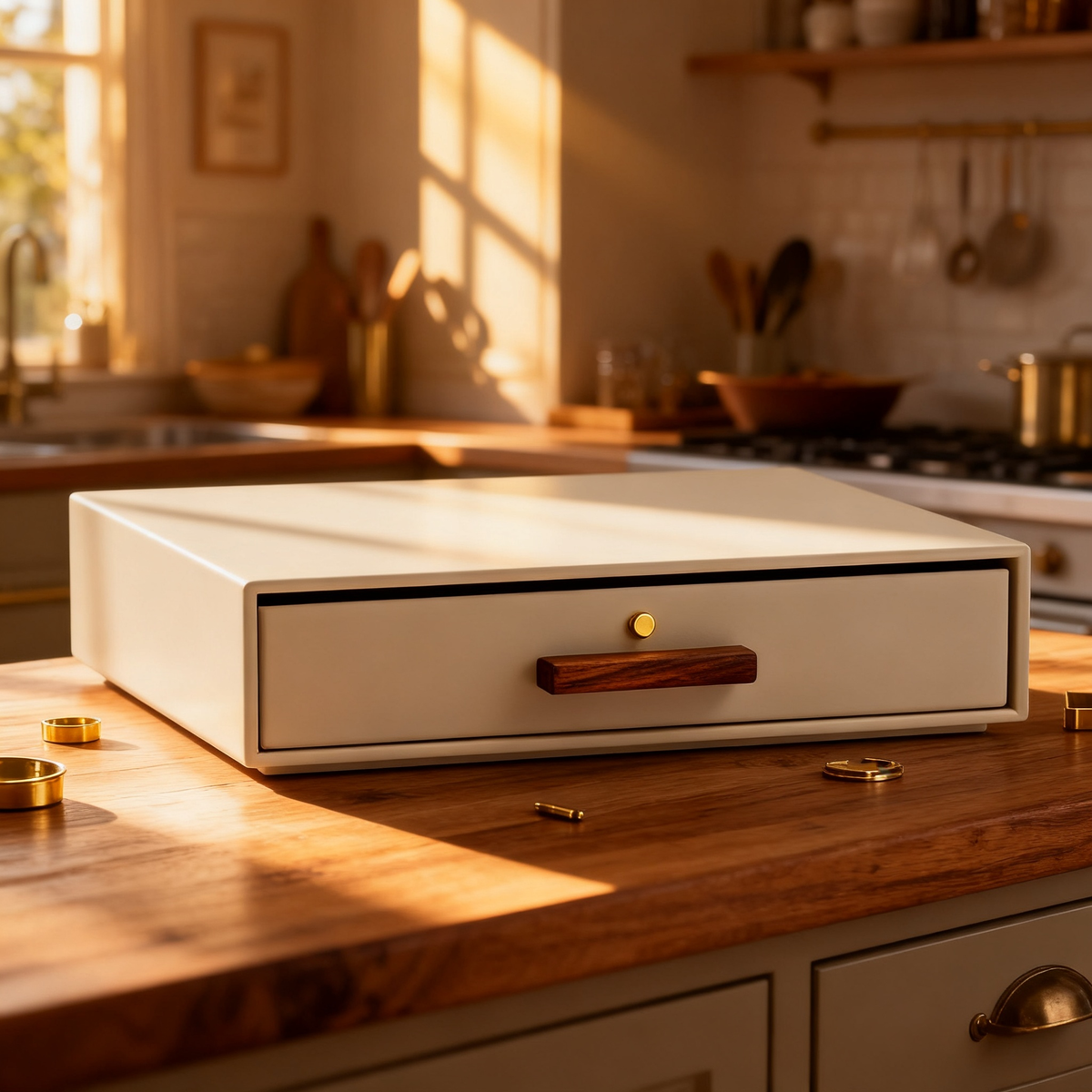 🤍 Minimalist Kitchen Drawer Organizer With Wooden Handle — A Stylish Storage Solution To Keep Your Kitchen Clean, Organized & Elegant