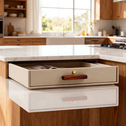 🤍 Minimalist Kitchen Drawer Organizer With Wooden Handle — A Stylish Storage Solution To Keep Your Kitchen Clean, Organized & Elegant