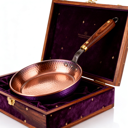 🟤 Vintage Copper Frying Pan With Wooden Handle — A Timeless Cooking Essential Combining Classic Craftsmanship & Modern Kitchen Elegance