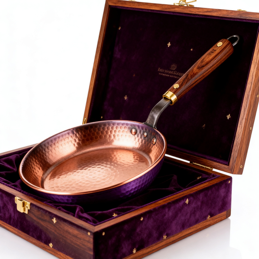 🟤 Vintage Copper Frying Pan With Wooden Handle — A Timeless Cooking Essential Combining Classic Craftsmanship & Modern Kitchen Elegance